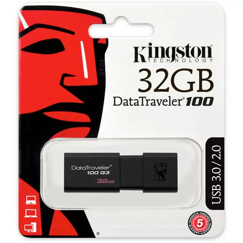 Pendrive 32GB USB 3.0 DT100G3 Negro pn. DT100G3/32GB 