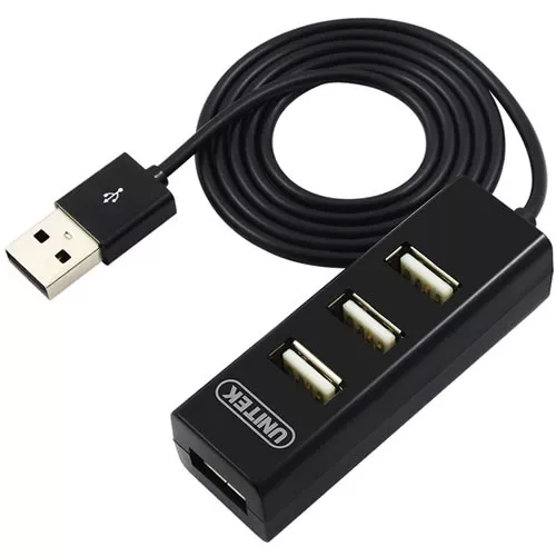 HUB USB 2.0 4Puertos largo cable 80cm Negro Y-2140 0060090