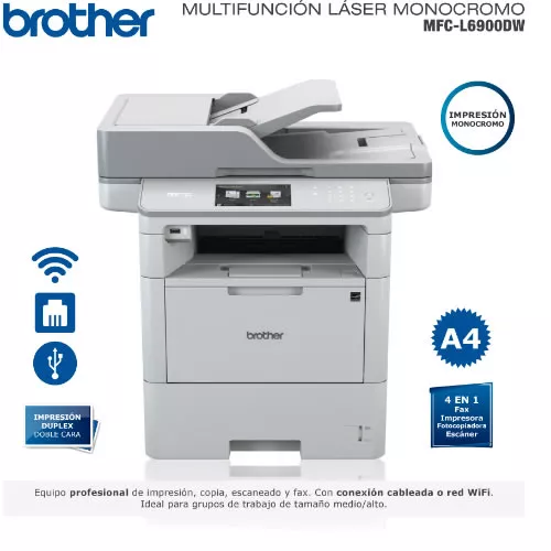 Impresora Multifuncional Laser Mono pn.MFC-L6900DW  