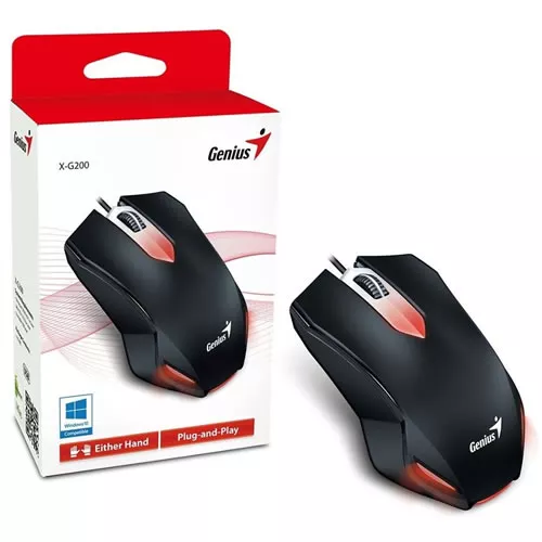 Mouse Gamer 3 Botones, retroiluminado rojo USB X-G200 USB - 31040034100