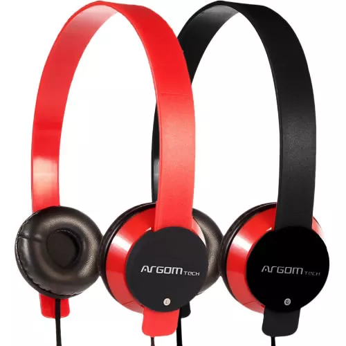 Audifonos Microfono Sound Dual Headband negro/rojo pn: ARG-HS-2495BR