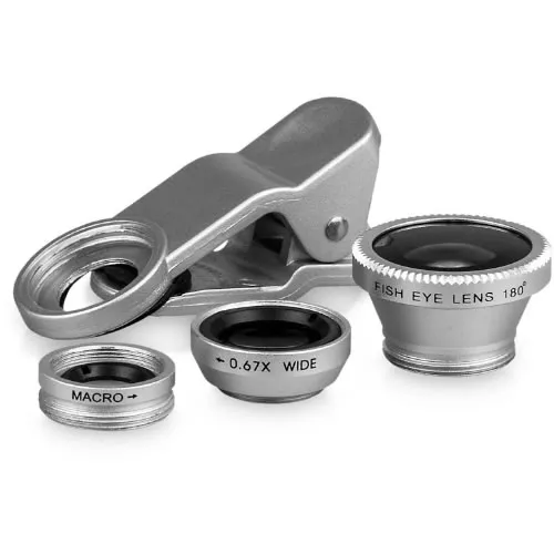 Kit Lentes para movil (clip + 3 lentes) silver pn: ARG-AC-0411SL