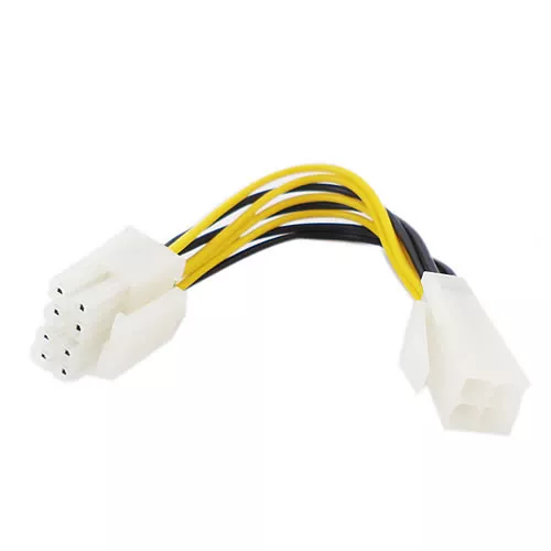 Cable Fuente Poder 4 pin H/4+4 Pin M 10cm splitter Bulk 4999