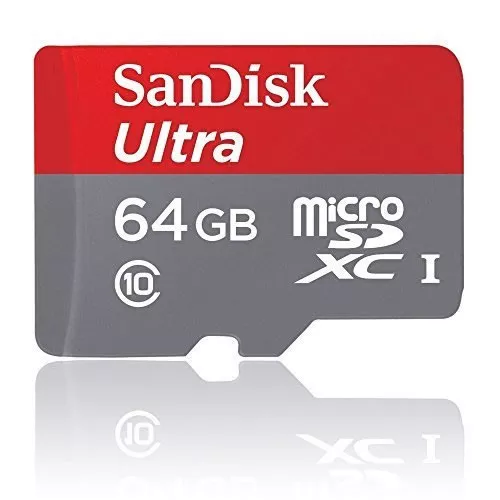 Memoria 64GB microSD HC Ultra Clase 10 c/Adaptador pn: SDSDQUNS-064G-GN3MA