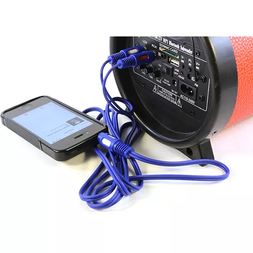 Cable azul Plug 3,5 mm /2 plugs RCA pn: JK42013