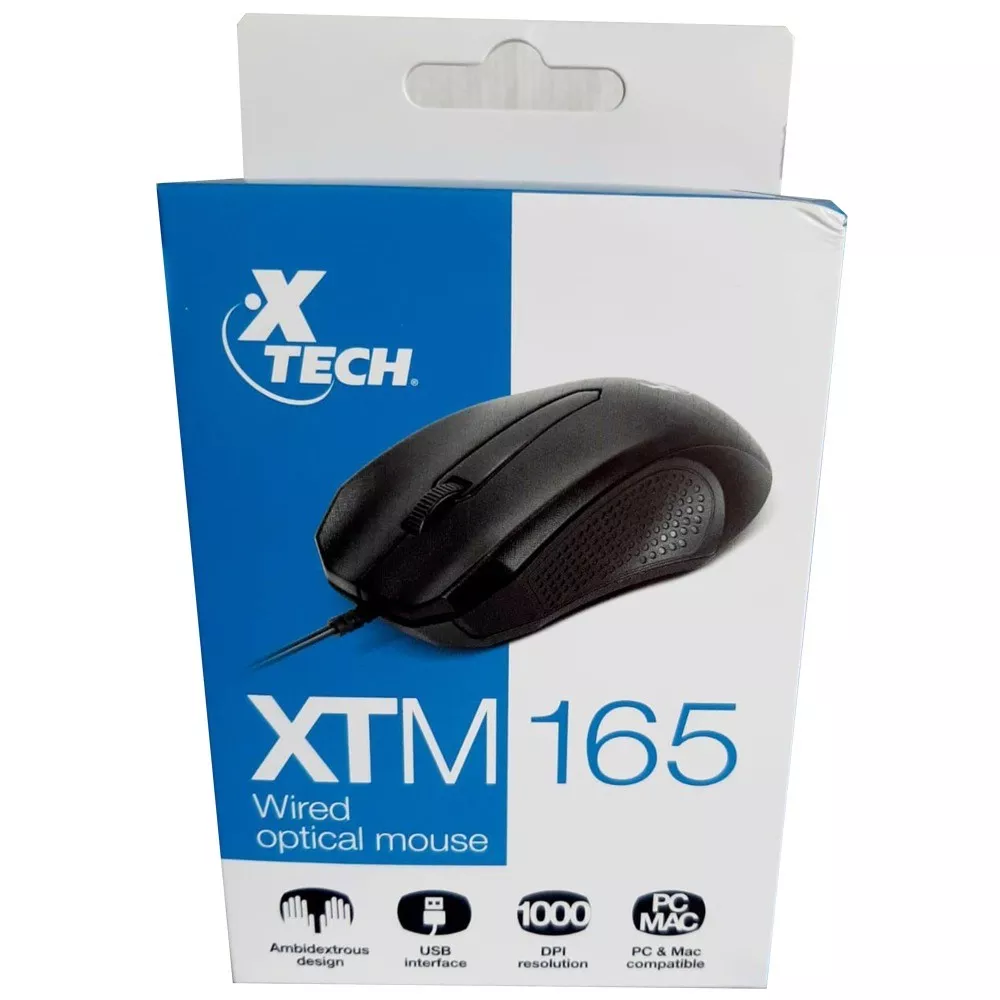 Mouse alambrico Xtech USB 3D de 3 botones pn.XTM-165