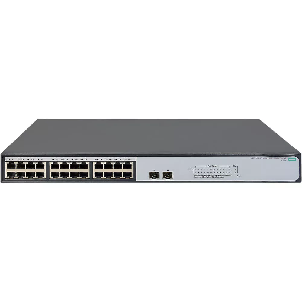  Switch Serie 1420 No Admin 10/100/1000 (24G) ports + 2SFP 10GE Modelo: JH018A