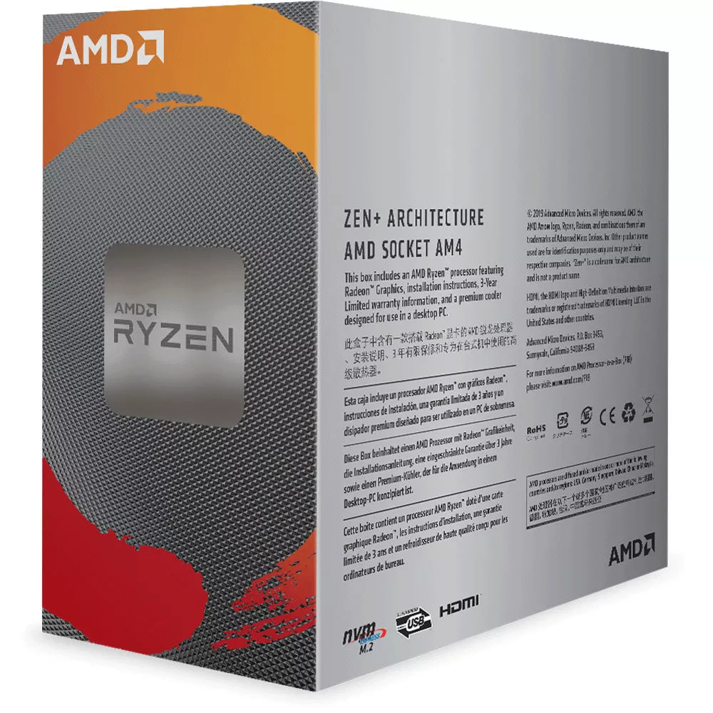 CPU Ryzen 3 3200G, with Wraith Stealth cooler pn YD3200C5FHBOX