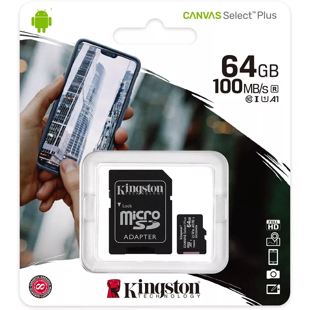 Memoria 64GB micSDXC Micro SD Canvas Select Plus 100R A1 C10 Card + - SDCS2/64GB
