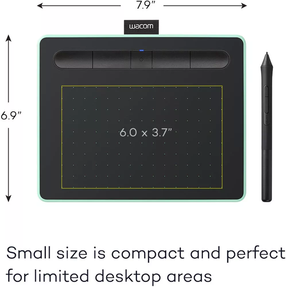 Tableta Digitalizadora, Grafica Wacom Intuos Bluetooth Creative Pen Tablet (Small, Pistachio Green) - CTL4100WLE0 DDN22