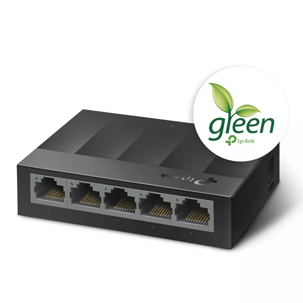 Switch de Escritorio de 5 Puertos 10/100/1000Mbps Green Ethernet LiteWave - LS1005G