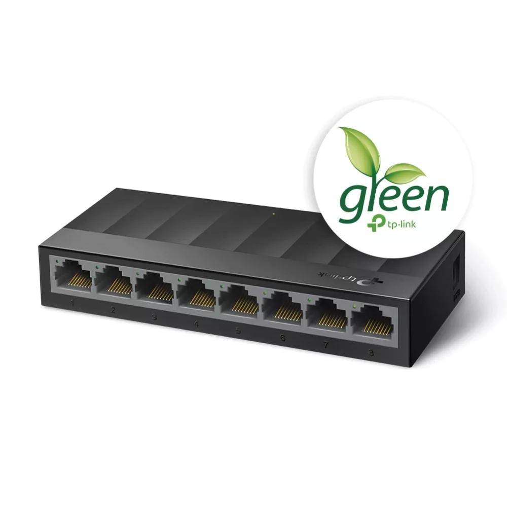 Switch de Escritorio de 8 Puertos 10/100/1000Mbps Green Ethernet LiteWave  - LS1008G
