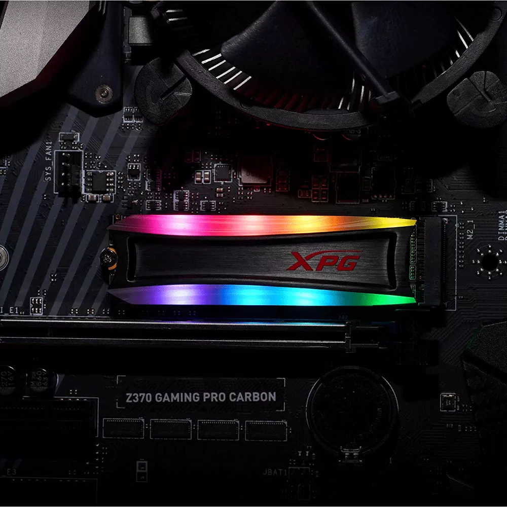 SSD GAMER 512GB XPG Spectrix S40G RGB PCIe Gen3x4 M.2 2280, R 3500MB/s, W 3000MB/s - AS40G-512GT-C