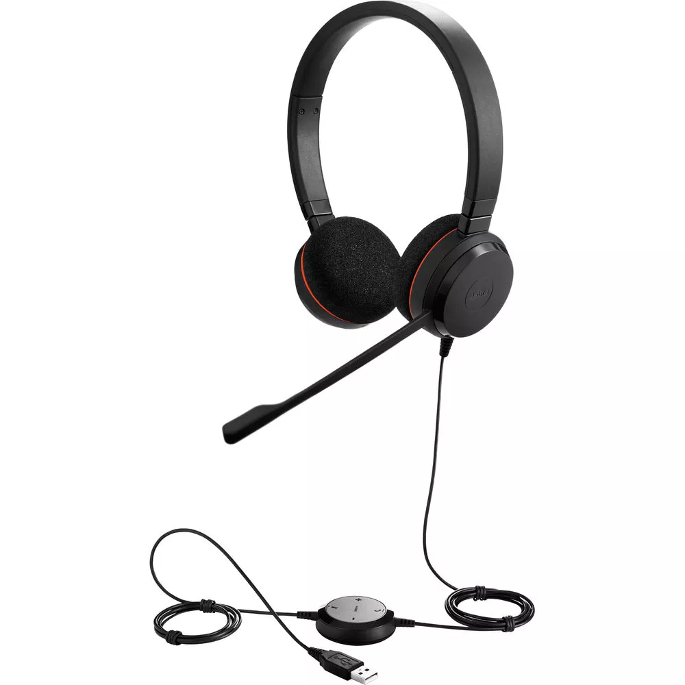 Audífono Profesional Jabra Evolve 20 MS Stereo, Gestión de llamadas, Cancelación de ruido, USB - 4999-823-109