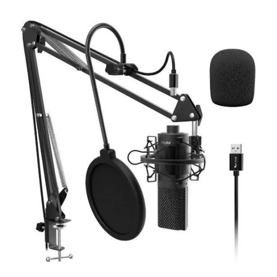Kit Microfono Podcasting Fifine, Podcast, Streaming - 26FFET669B
