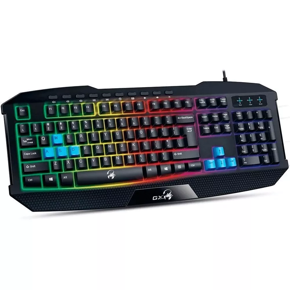 Teclado Scorpion Gaming Keyboard K215 • 7 color illuminated keyboard • 10 multimedia keys pn 31310474101 Gamer