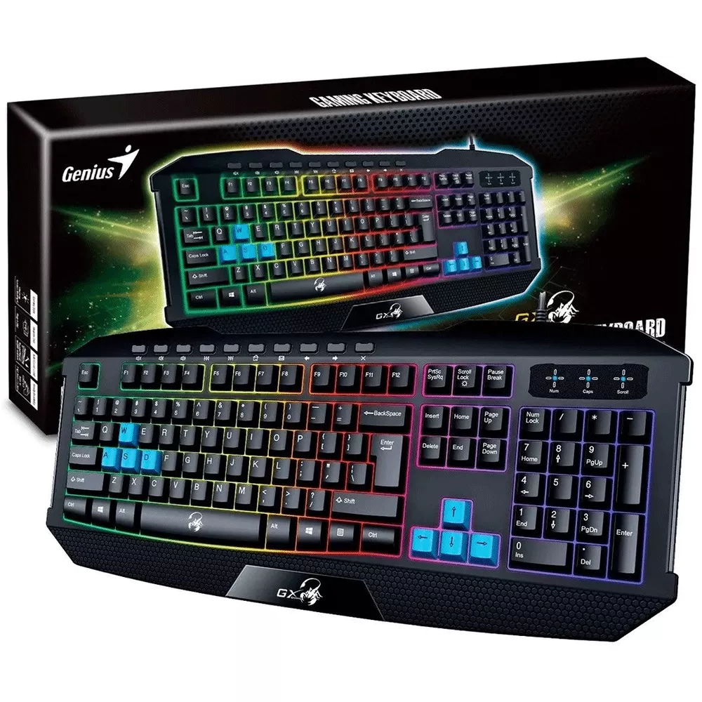 Teclado Scorpion Gaming Keyboard K215 • 7 color illuminated keyboard • 10 multimedia keys pn 31310474101 Gamer