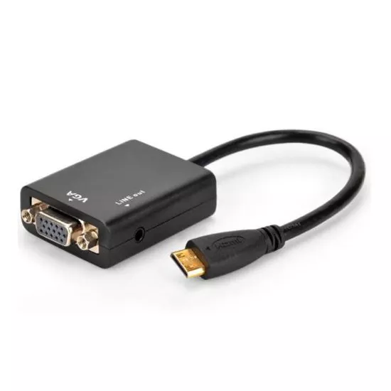 Adaptador HDMI Macho A VGA Hembra Incluye Cable de Audio - 9286