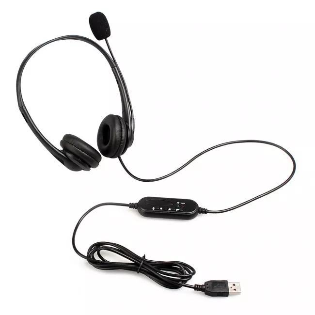 Audifono USB con Microfono Astrum, Call Center, Gaming, PC, control de volumen, cancelacion de ruido - SD200U