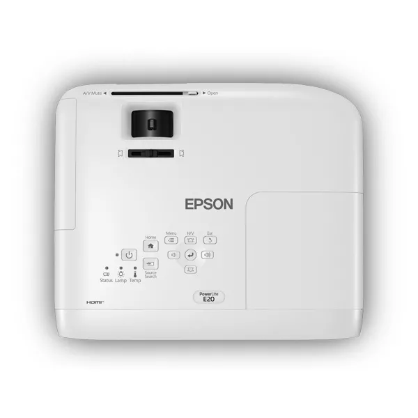 Proyector Epson PowerLite E20, 3LCD, XGA, 3400 Lúmenes (Blanco y Color)  - V11H981020