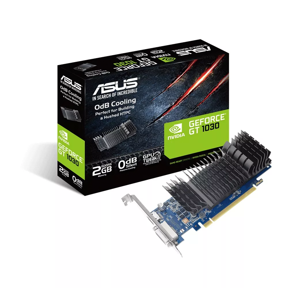 Tarjeta de Video ASUS GeForce® GT 1030 CSM Passive Cooling 2GB 64-Bit GDDR5 Low-Profile PCI-E 3.0  - 90YV0AT1-M0NA00