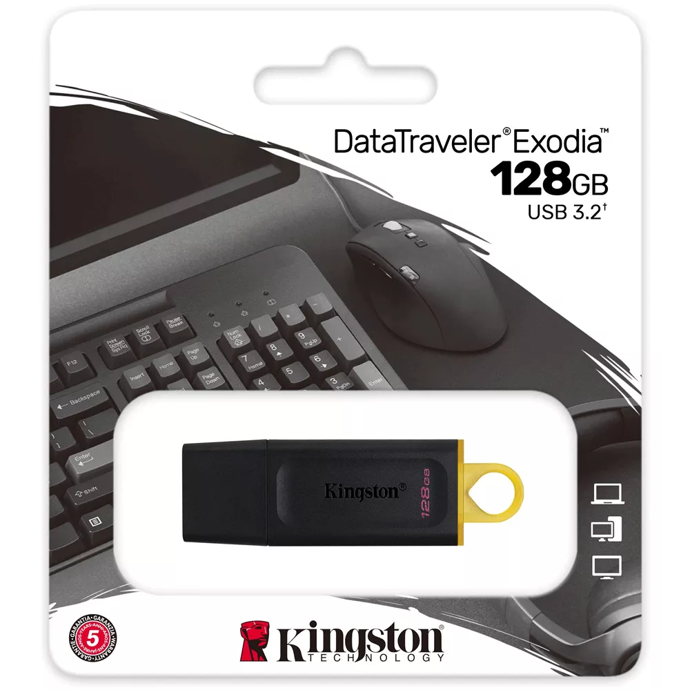 Pendrive 128gb Usb 3.2 Kingston Datatraveler Exodia - DTX/128GB DTX122023