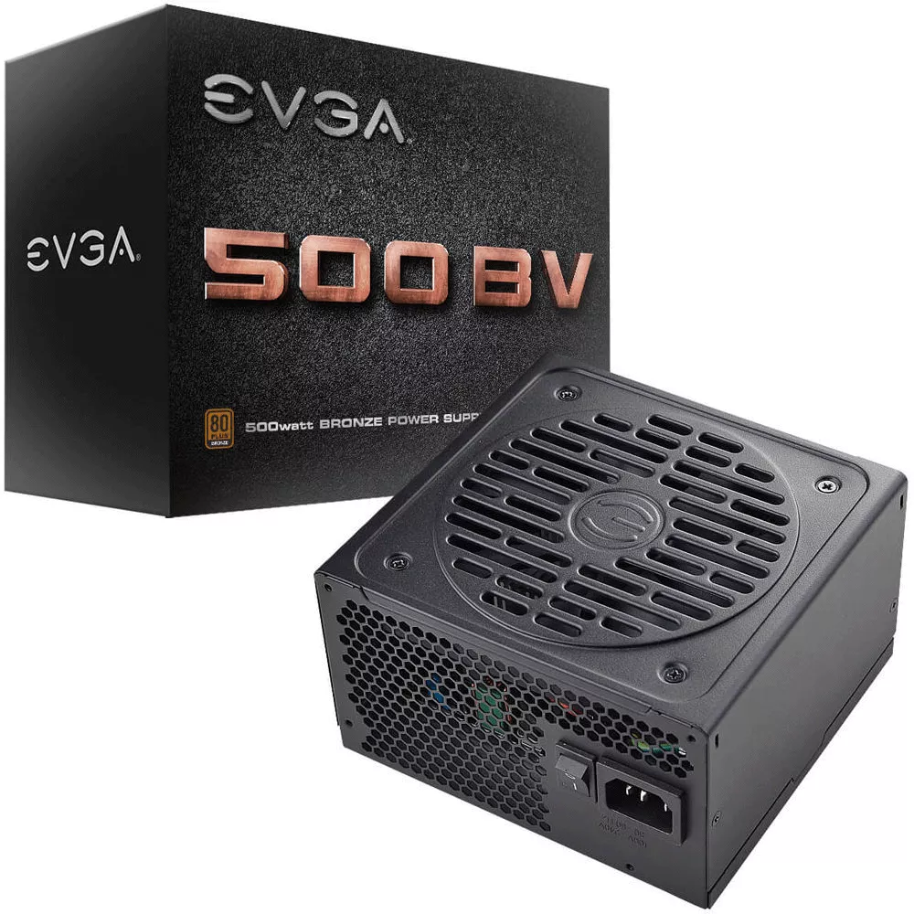 Fuente de poder EVGA 500 BV, 80+ BRONZE 500W - 100-BV-0500-K1