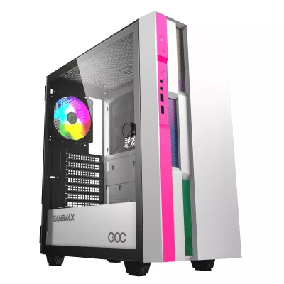 Gabinete Gamer Brufen C3 COC E-ATX RGB ARGB White Pink  - Brufen C3 DDN22