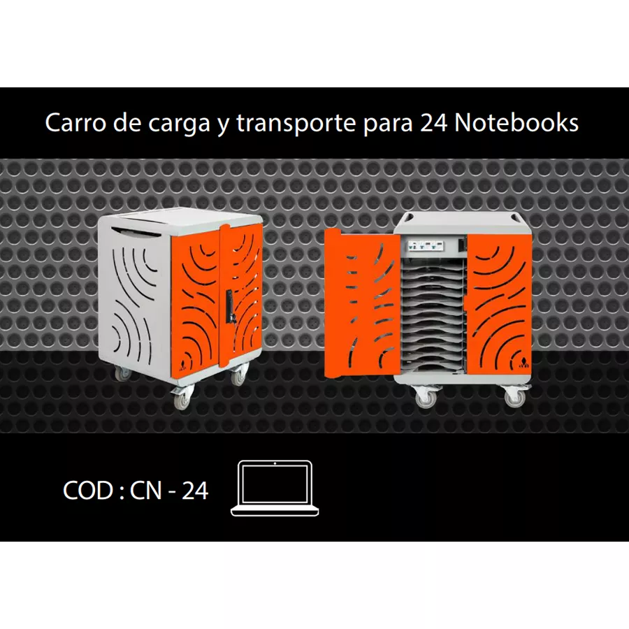 Carro porta notebooks 24 unidades, Notebooks hasta 16