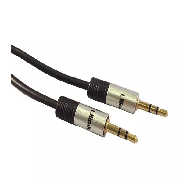 Cable de audio 3,5mm a 3,5mm M-M de 1,8 mts de alta fidelidad,  conectores dorados - 0150111