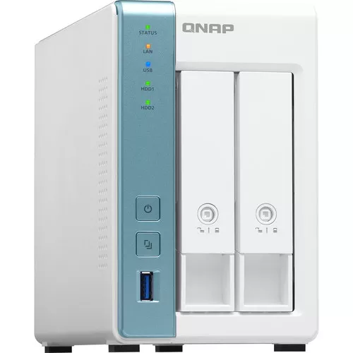 Servidor NAS QNAP 2-Bay para Respaldos y Data Sharing, 4-Core 1.7GHz, 1GB Ram - TS-231K-US
