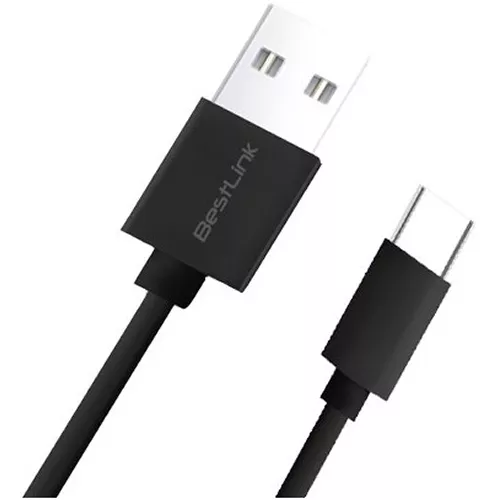 Cable USB Tipo C Carga Rapida  2 mts Negro - 0300412