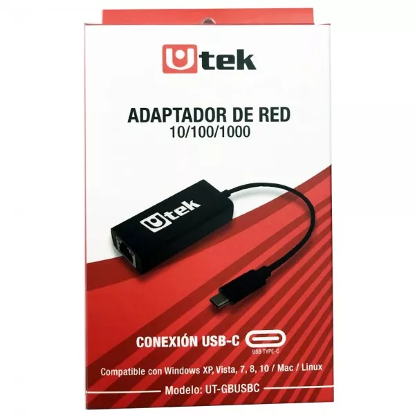 Adaptador USB C a Gigabit (10/100/1000) / mod UT-GBUSBC - 0060130