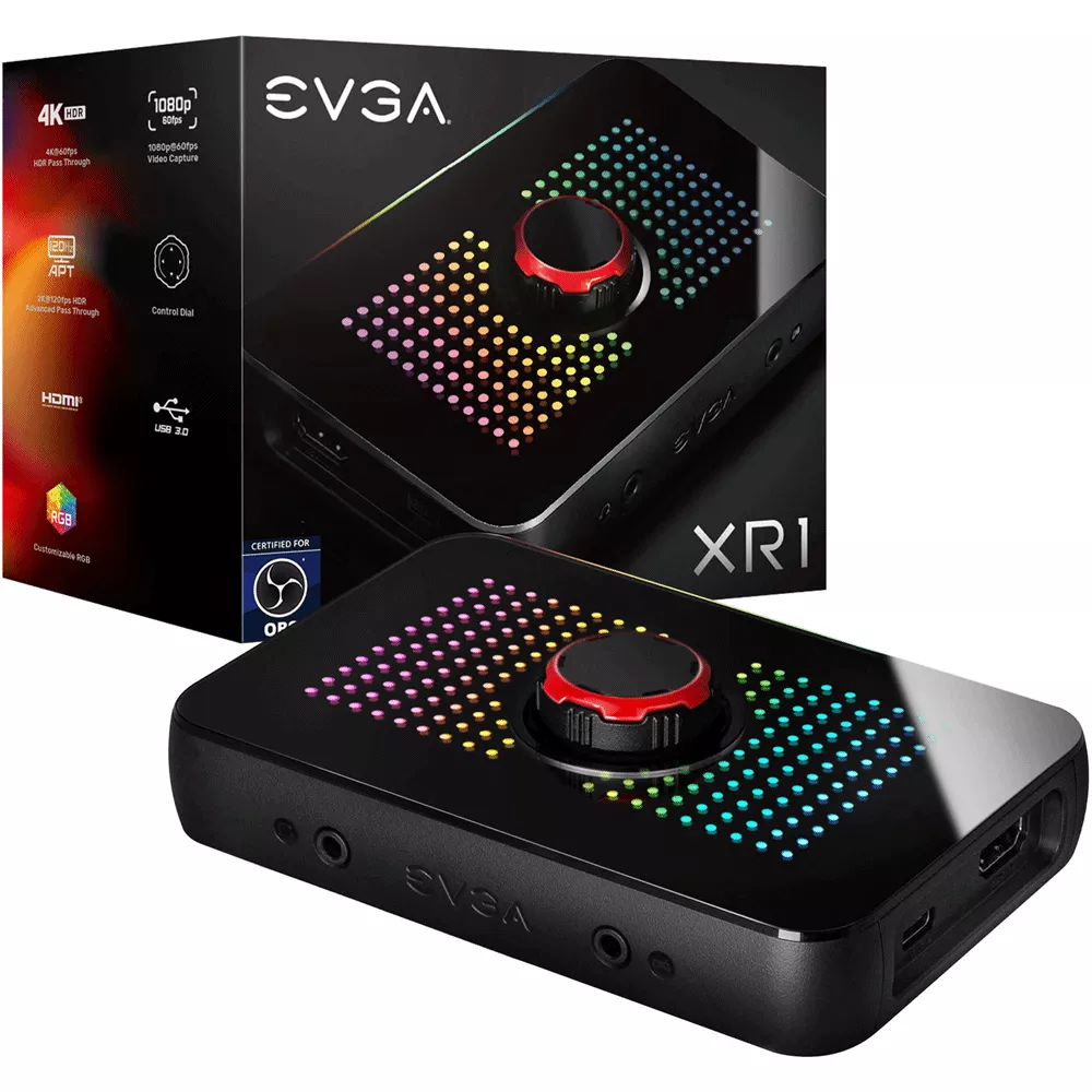 Capturadora de video EVGA XR1, 4K 60FPS, 1080P 60FPS, 1440P 120FPS HDR, USB-C, HDMI, HDMI 2.0 - 141-U1-CB10-LR 