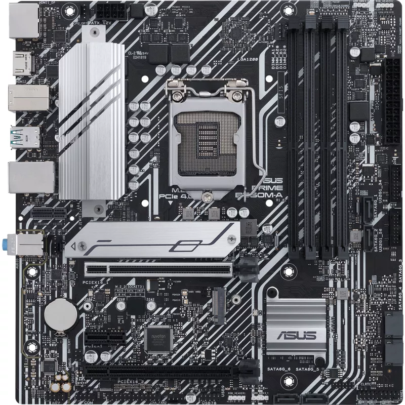 Tarjeta Madre Asus Prime B560M-A, Micro-ATX, LGA1200, DDR4, PCI-e 4.0, M.2, Sata 6Gb/s, HDMI  - PRIME B560M-A