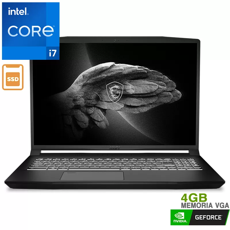 Notebook MSI Creator M16 A11UD, Intel Core i7-11800H, Ram 16GB, SSD 512GB, RTX3060 GDDR6 6GB, Led 16