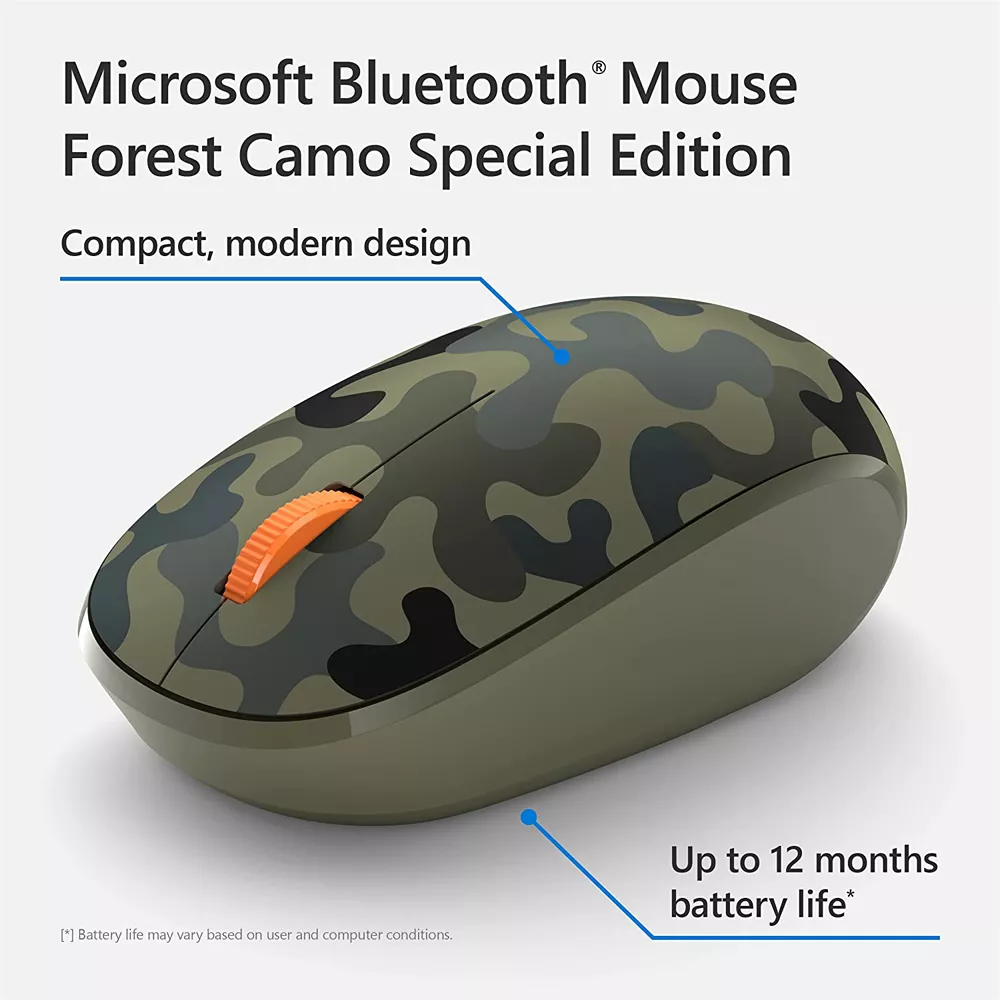 Mouse Microsoft Bluetooth Camuflaje Gris - 8KX-00003 DDN22