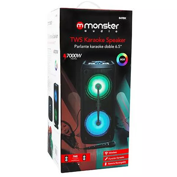 Parlante Karaoke 849BK Doble 6 Monster Audio Incluye microfono  - 32MXX849BK