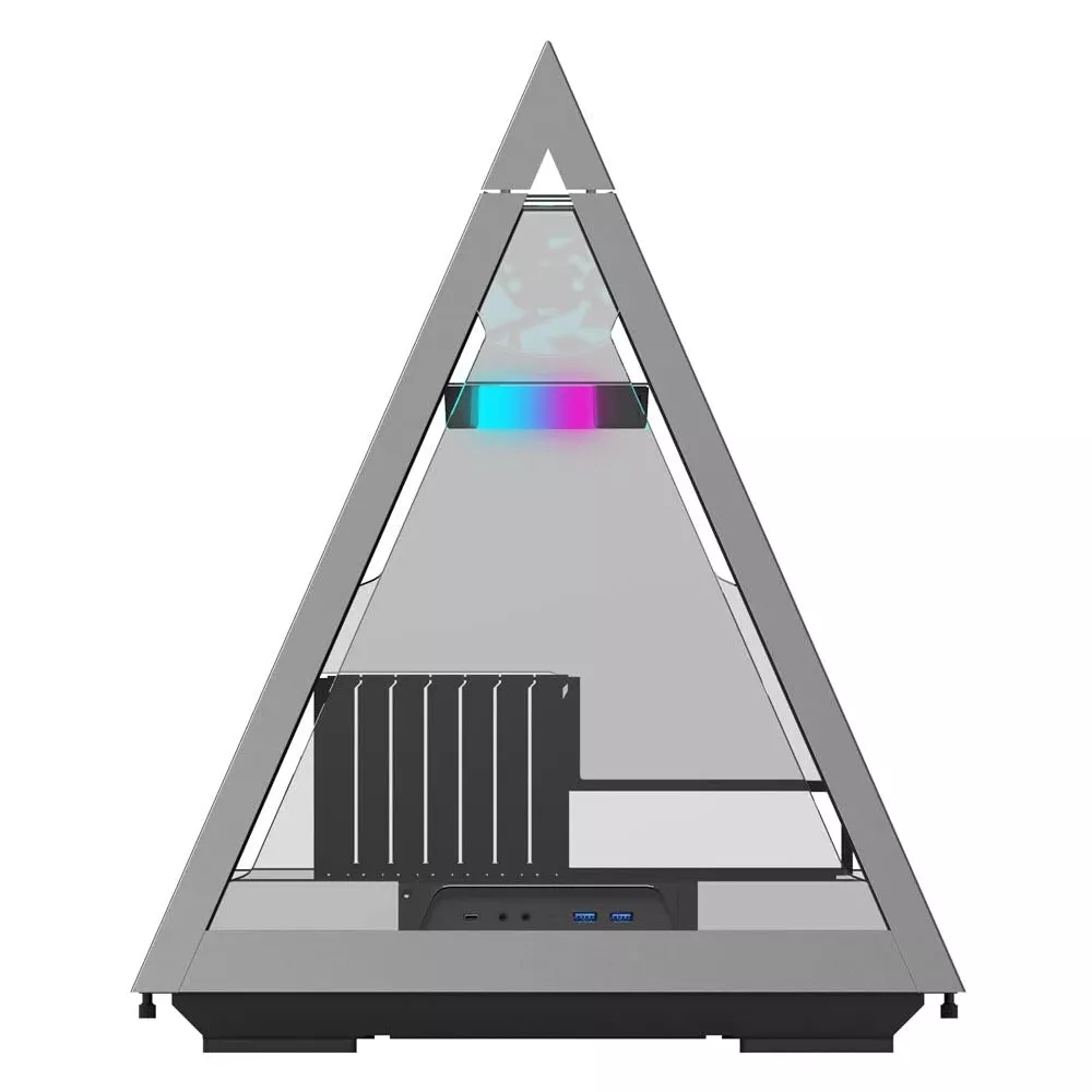 Gabinete Gaming E-ATX 804V Pyramid RGB fan pn: 804VPyramid AZZ122023