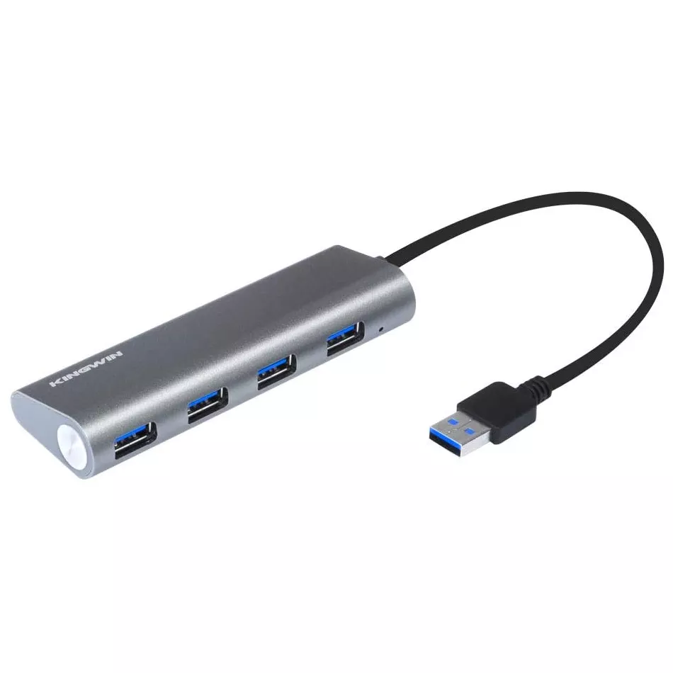 HUB USB 4 Puertos (5Gbps) Transfer Speed Kingwin Data Hub for  Flash Drive & card reader on Mac Book Pro, Mac Computer, Mini Computer, Mac Pro & more pn: KSG-400