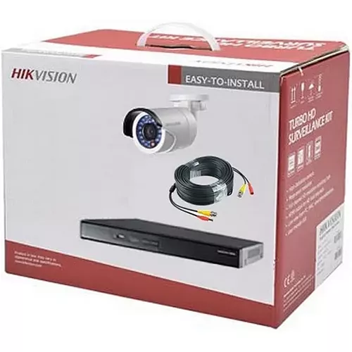 Kit de Videovigilancia Hikvision, DVR 4 Canales, 4 Cámaras Bullet 2MP IP66 + 4 Rollos BNC + Disco 1TB - 301501023