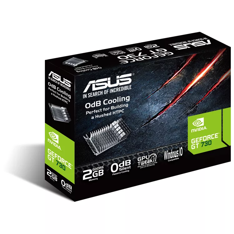 Tarjeta de Video ASUS Nvidia GeForce GT 730, 2GB GDDR5 - GT730-SL-2GD5-BRK