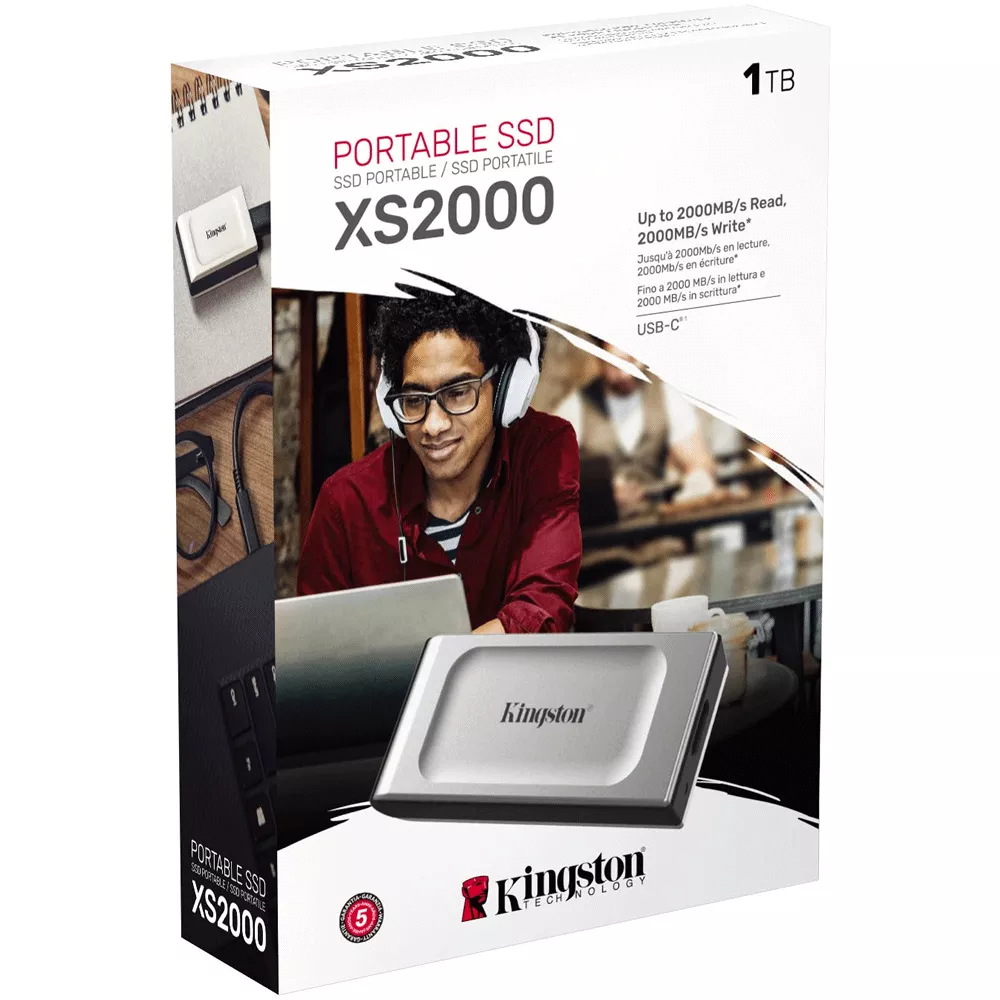 SSD 1TB Externo portatil Kingston XS2000,  Lectura 2000MB/s Escritura 2000MB/s - SXS2000/1000G 