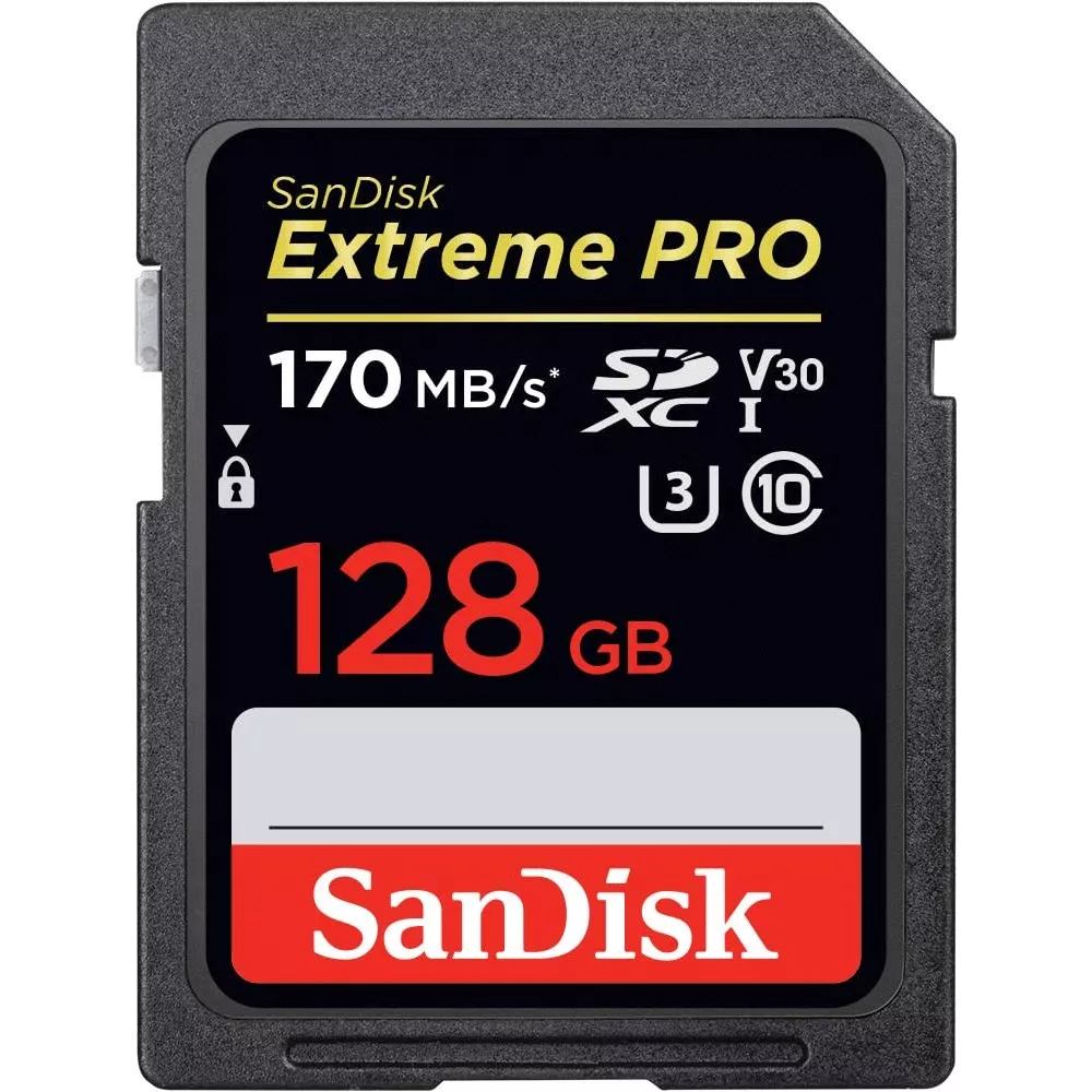 Memoria SDXC 128GB Sandisk Extreme Pro UHS-I, C10, U3, V30, Lectura 95 MB/s, Escritura 90 MB/s - SDSDXXY-128G-GN4IN