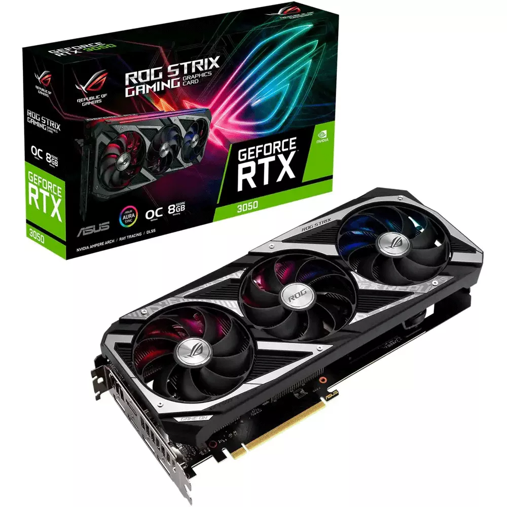 Tarjeta de Video ROG Strix GeForce RTX™ 3050 OC Edition 8GB GDDR6 buffed-up - ROG-STRIX-RTX3050-O8G-GAMING