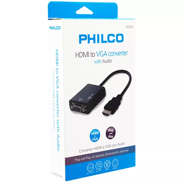 Adaptador de Video de HDMI a VGA Hembra  Incluye Cable Audio - 31VGAHD525
