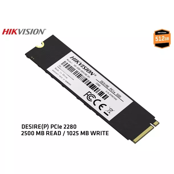 SSD 512GB PCIe Gen 3 x 4, NVMe, 80.15 mm × 22.15 mm × 2.38 mm Up to 2500MB/s read speed, 1025MB/s write speed - HS-SSD-Desire(P) 512G