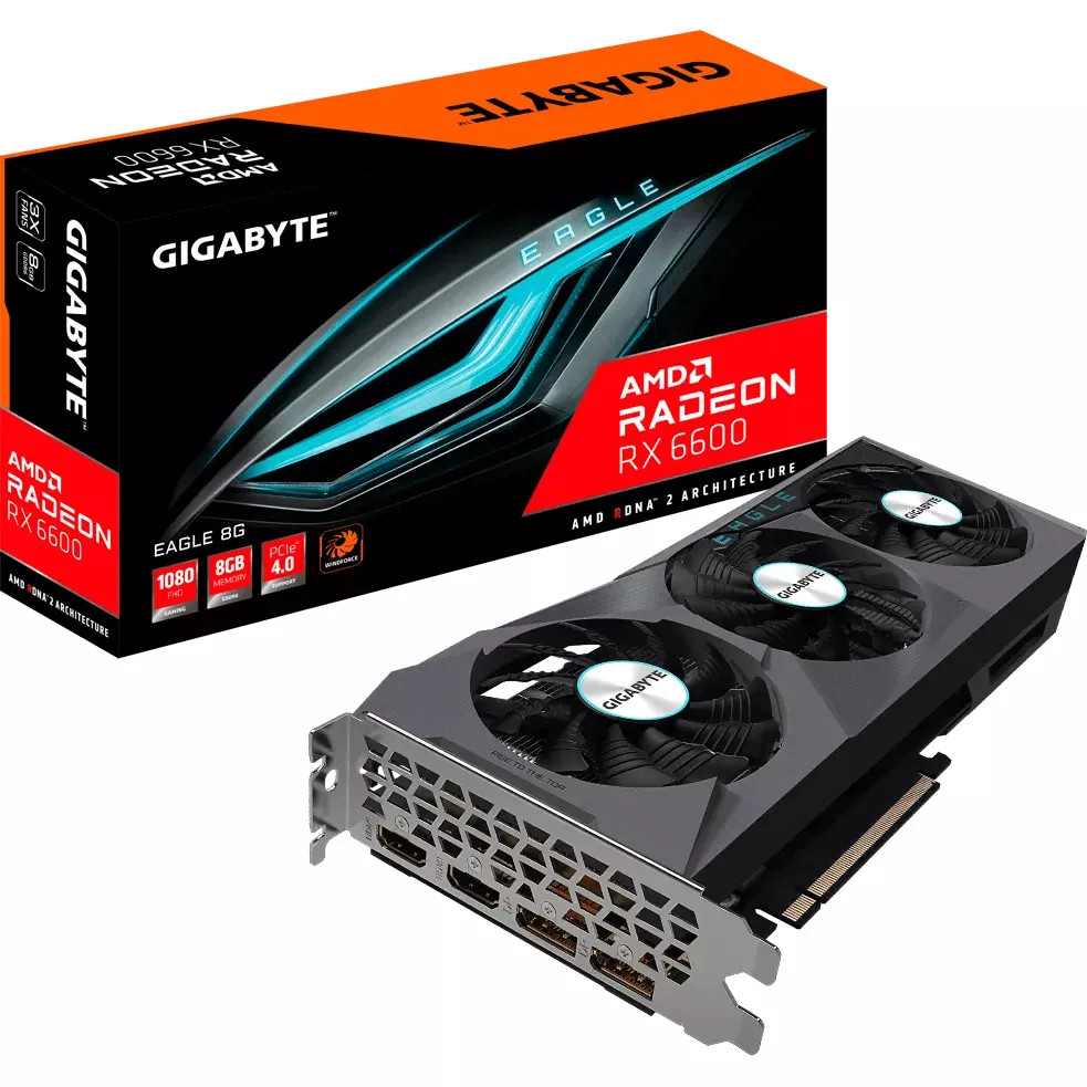Tarjeta de Video Gigabyte Radeon RX 6600 EAGLE de 8GB GDDR6 - GV-R66EAGLE-8GDG10