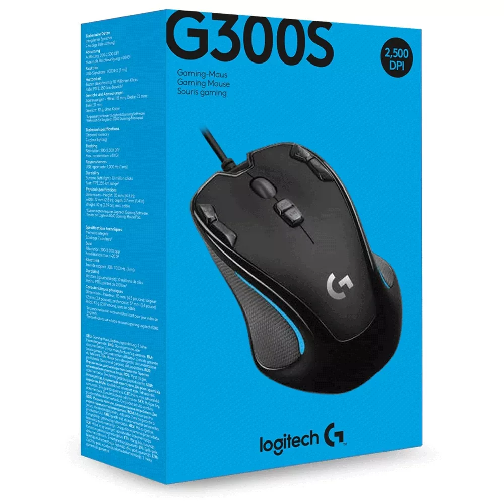 Mouse Gamer Logitech G300S Optical Black - 910-004344