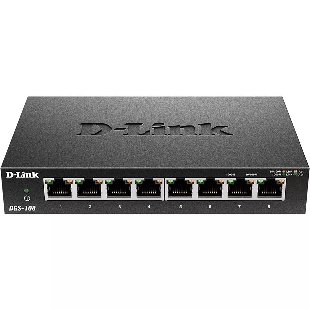 Switch  8-Port 10/100/1000Mbps Unmanaged Switch - DGS-108